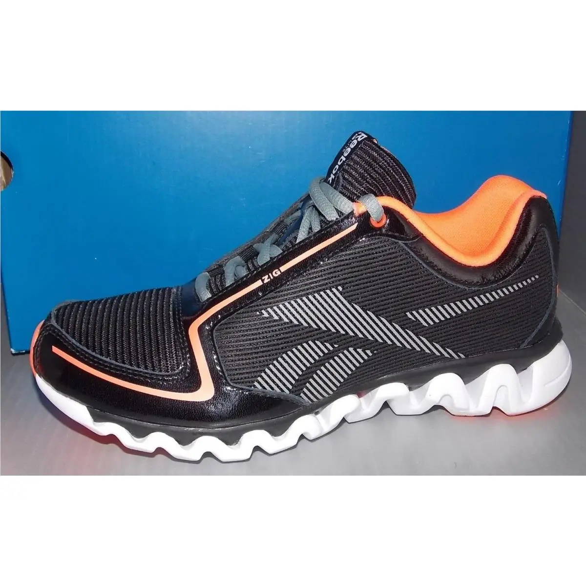Kids Reebok Ziglite Run GS Black / Vitanin C / White / Grey Size 4.5