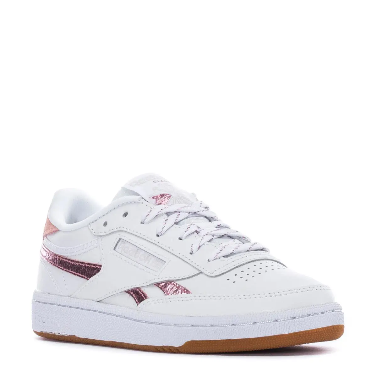 Reebok Club C 85 Lace-up Low Trainer Sneakers Women Shoes White/blush Size 8 - White/Blush Metal/Morning Fog