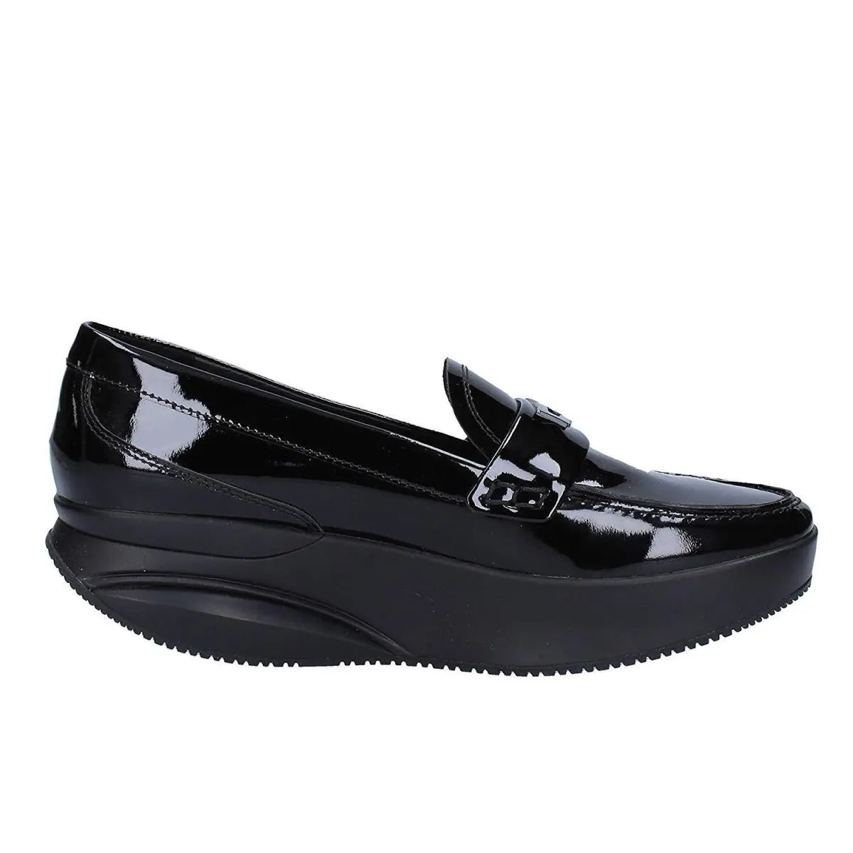 Mbt Jaha Women`s Slip-on Moc Loafer Black Patent Lthr W/ Rocker Sole Comfort EU36 (5-5.5 US WN)