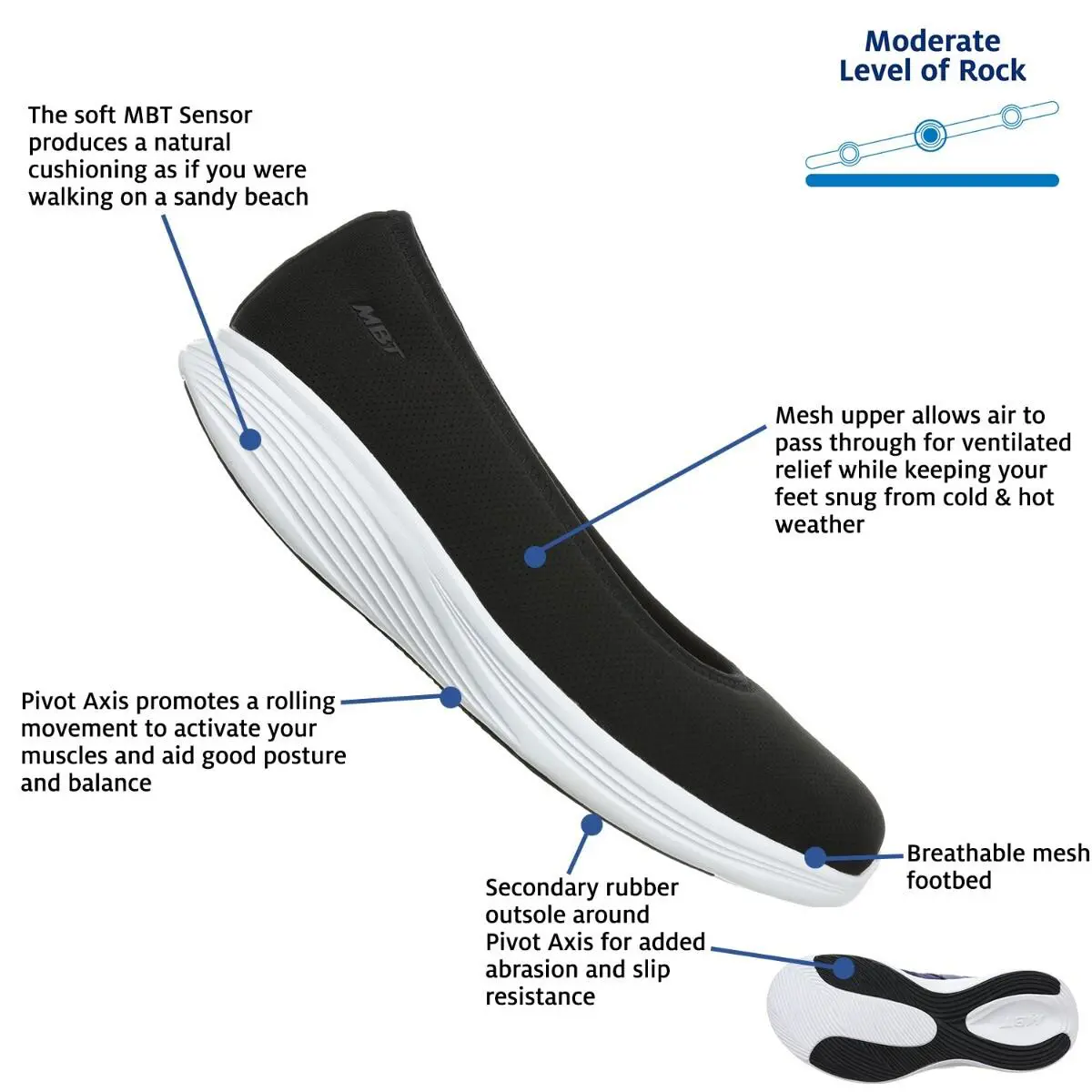 MBT shoes - Hana Comfort slip on - Hana Comfort slip - Black/White Sole 0