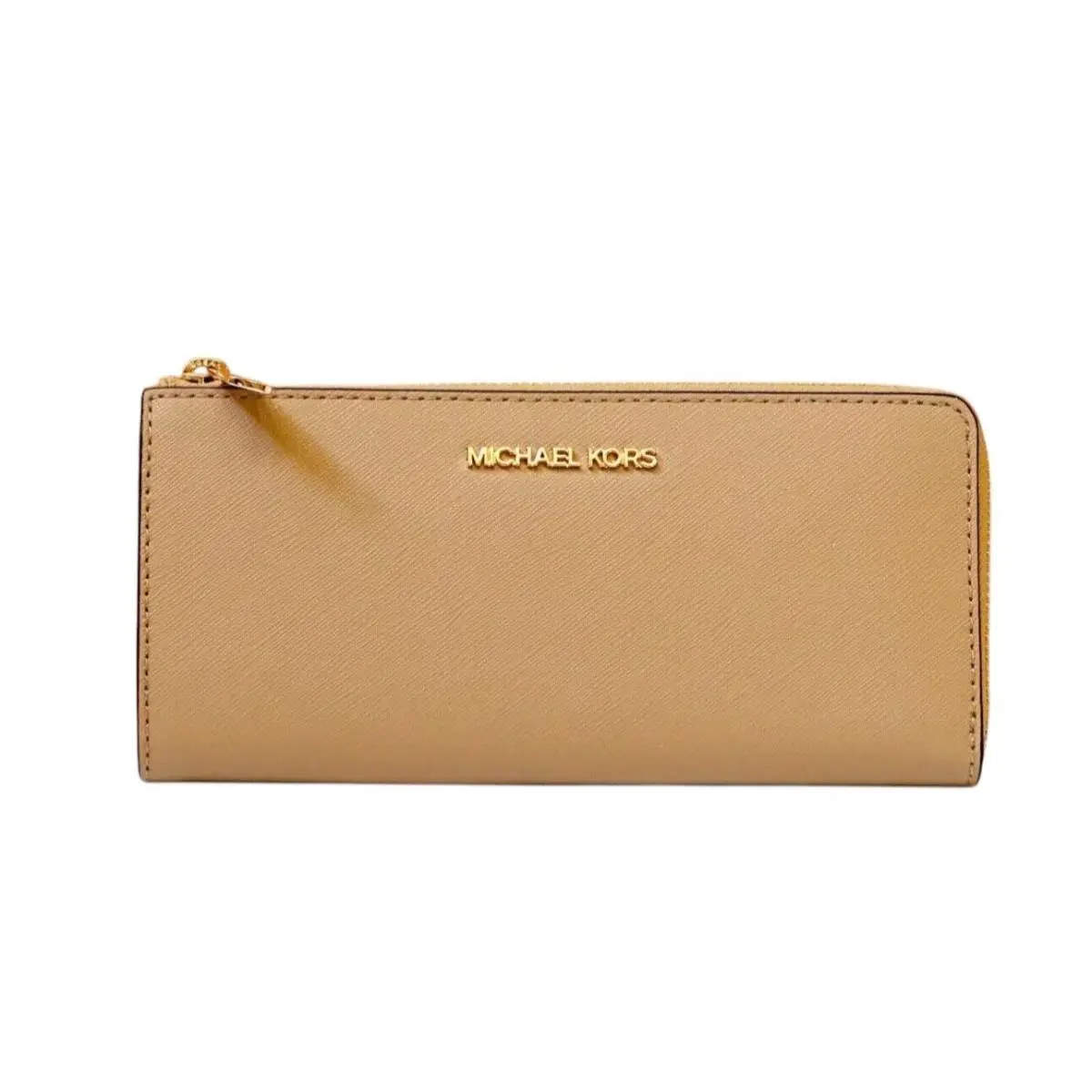 Jet Set Travel Large Three Quarter Zip Wallet CAMEL by Michael Kors