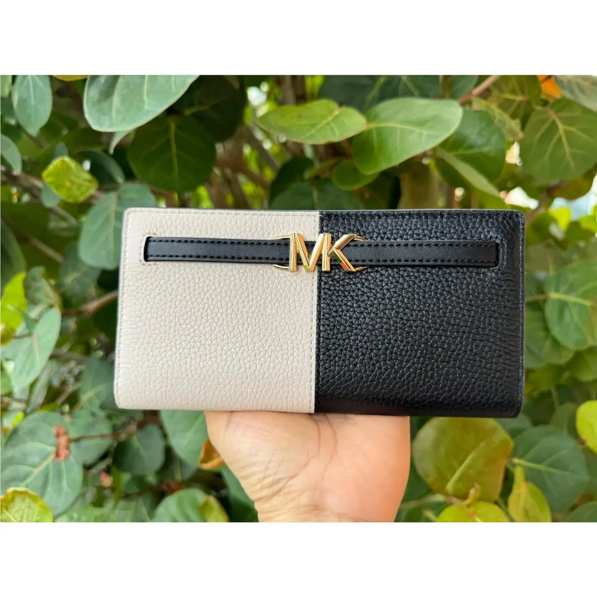 Jet Set Reed Large Flap Bifold Snap Wallet BLACK MULTI(COLOR-BLOCK) by Michael Kors