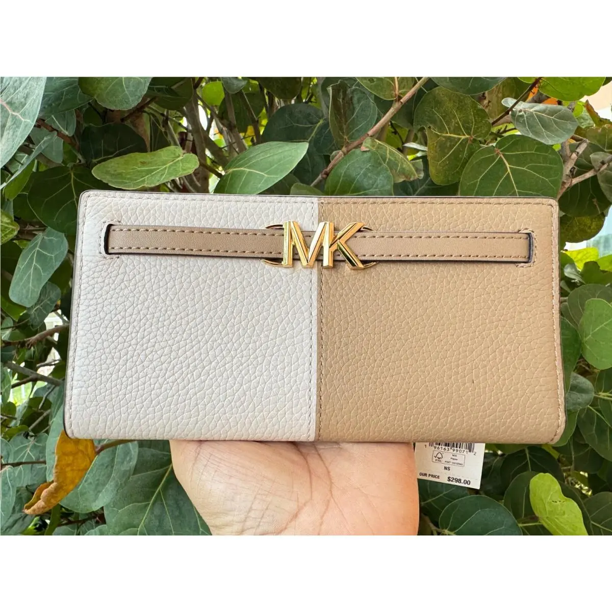 Jet Set Reed Large Flap Bifold Snap Wallet CAMEL MULTI(COLOR-BLOCK) by Michael Kors