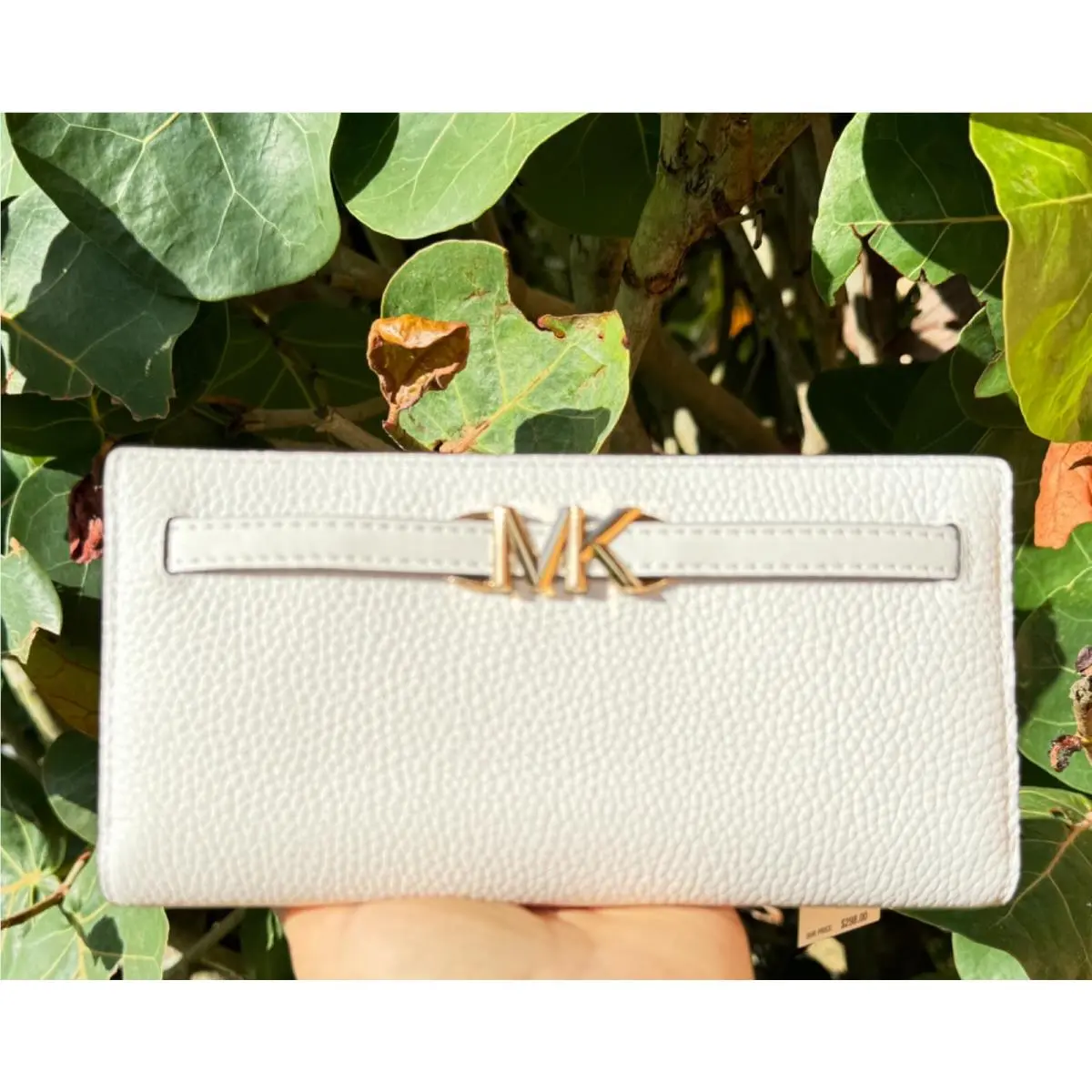 Jet Set Reed Large Flap Bifold Snap Wallet Optic White by Michael Kors