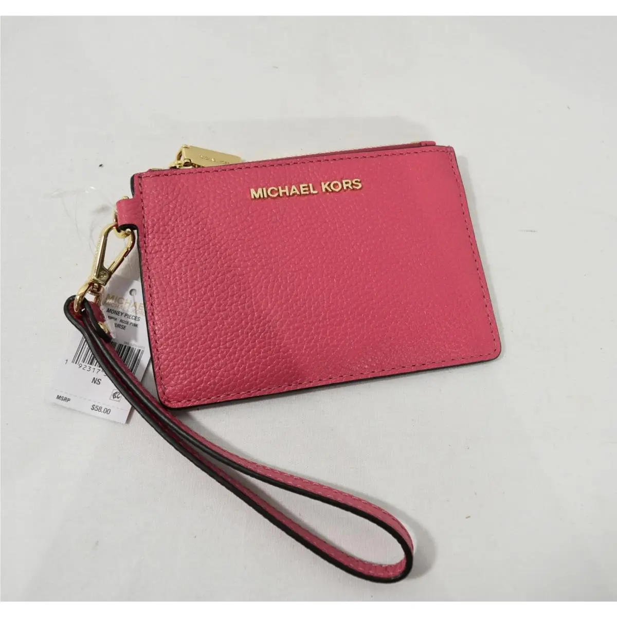 Michael Kors Small Leather Coin Purse/wristlet. Marigold/butternut/rose Pink
