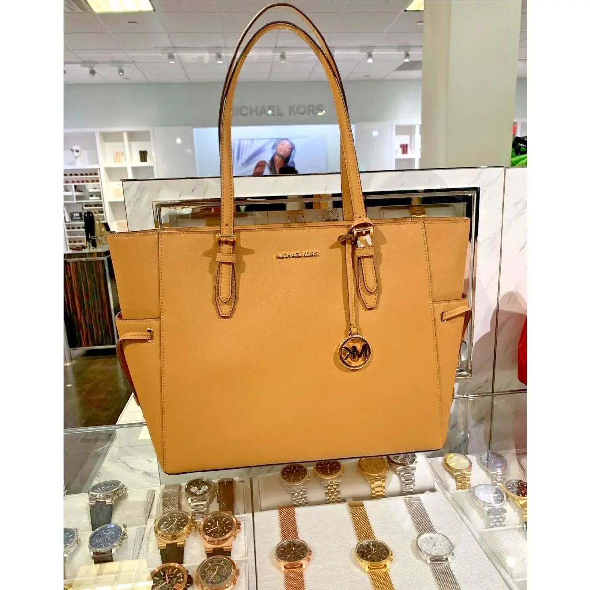 Gilly Women Large Drawstring Handbag Tote Purse Shoulder Bag - Var DEER by Michael Kors