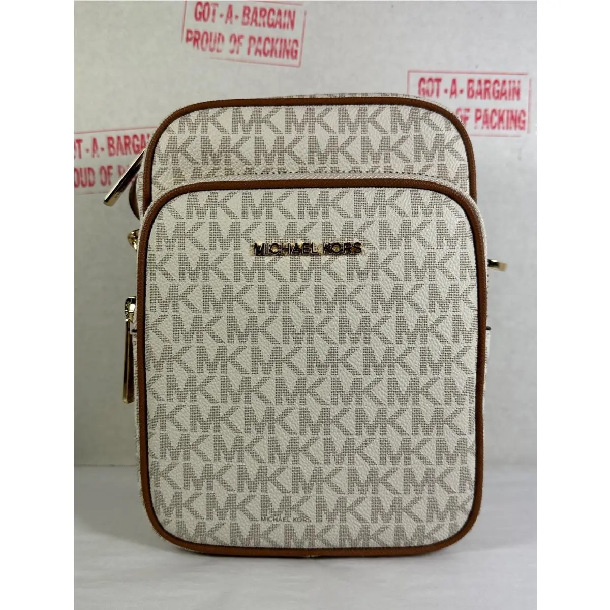 Michael Kors Jet Set Travel MK Logo Pvc Medium Flight Crossbody Bag