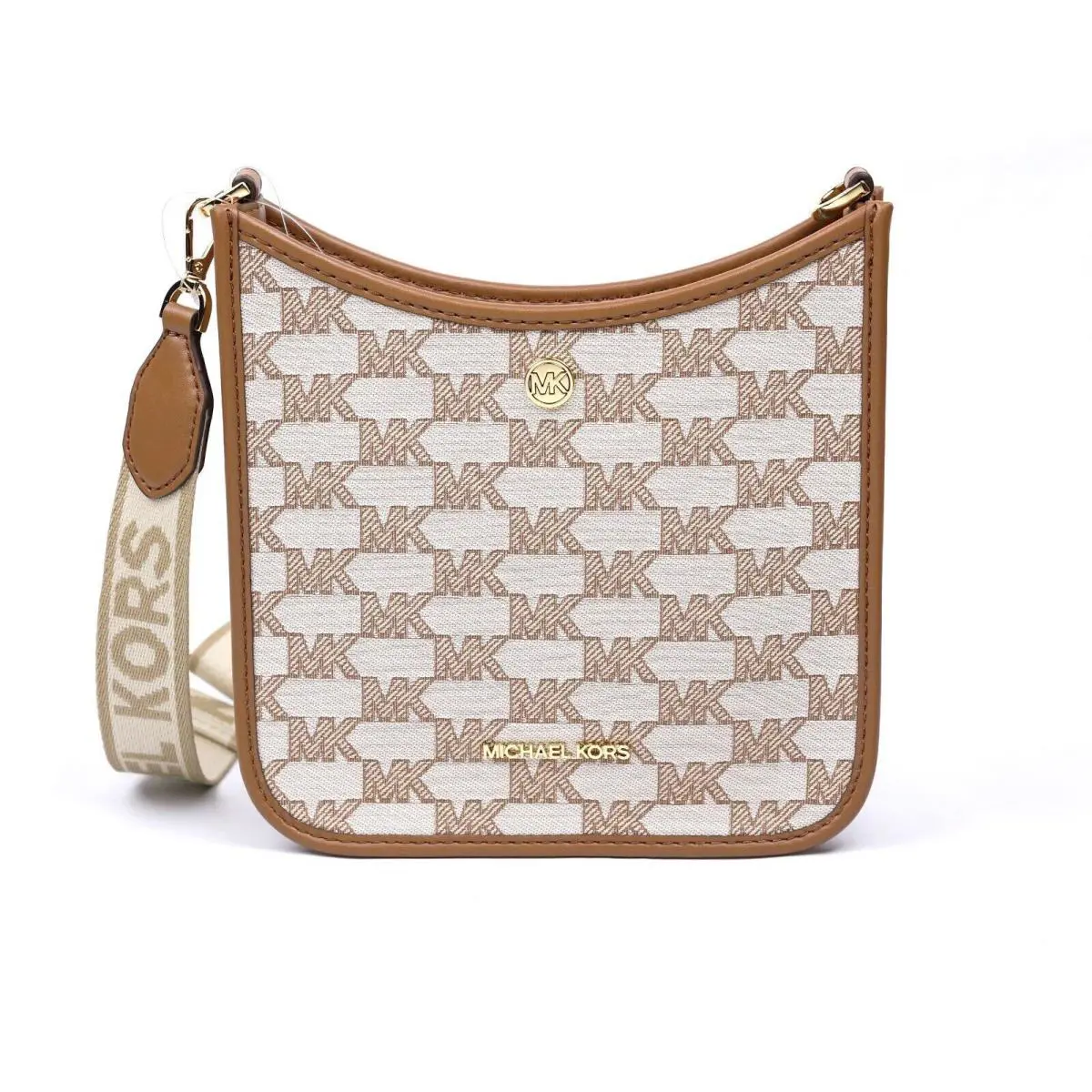 Michael Kors Briley Small Messenger Crossbody IN Black or Luggage Luggage Multi