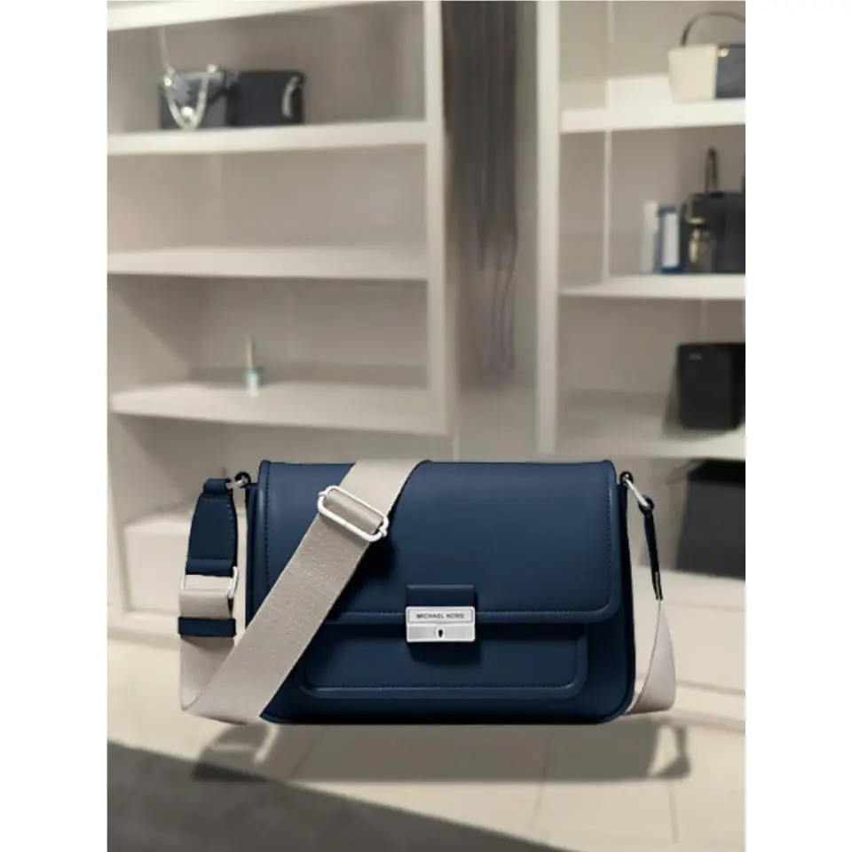 Michael Kors Bradshaw Women MD Leather Pocket Messenger Crossbody Bag Variation