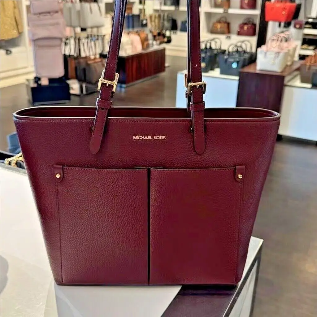 Women Ladies Medium Double Pocket Tote Shoulder Bag Handbag Purse OXBLOOD by Michael Kors