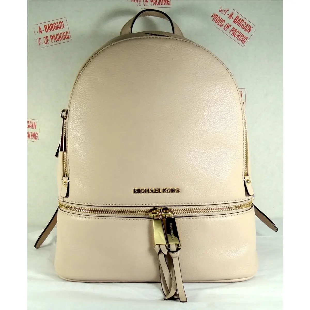 Michael Kors Rhea Medium Soft Pink Pebbled Leather Backpack School Bag