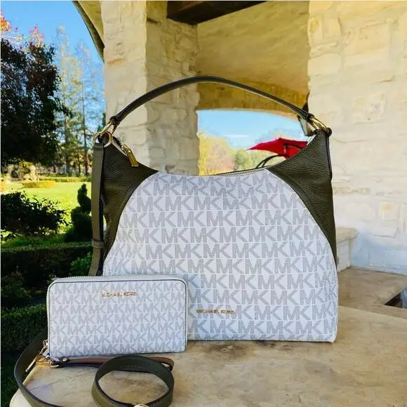 Aria Medium Studded MK Signature Tote Wallet Options Gift Purse handbag+wallet by Michael Kors