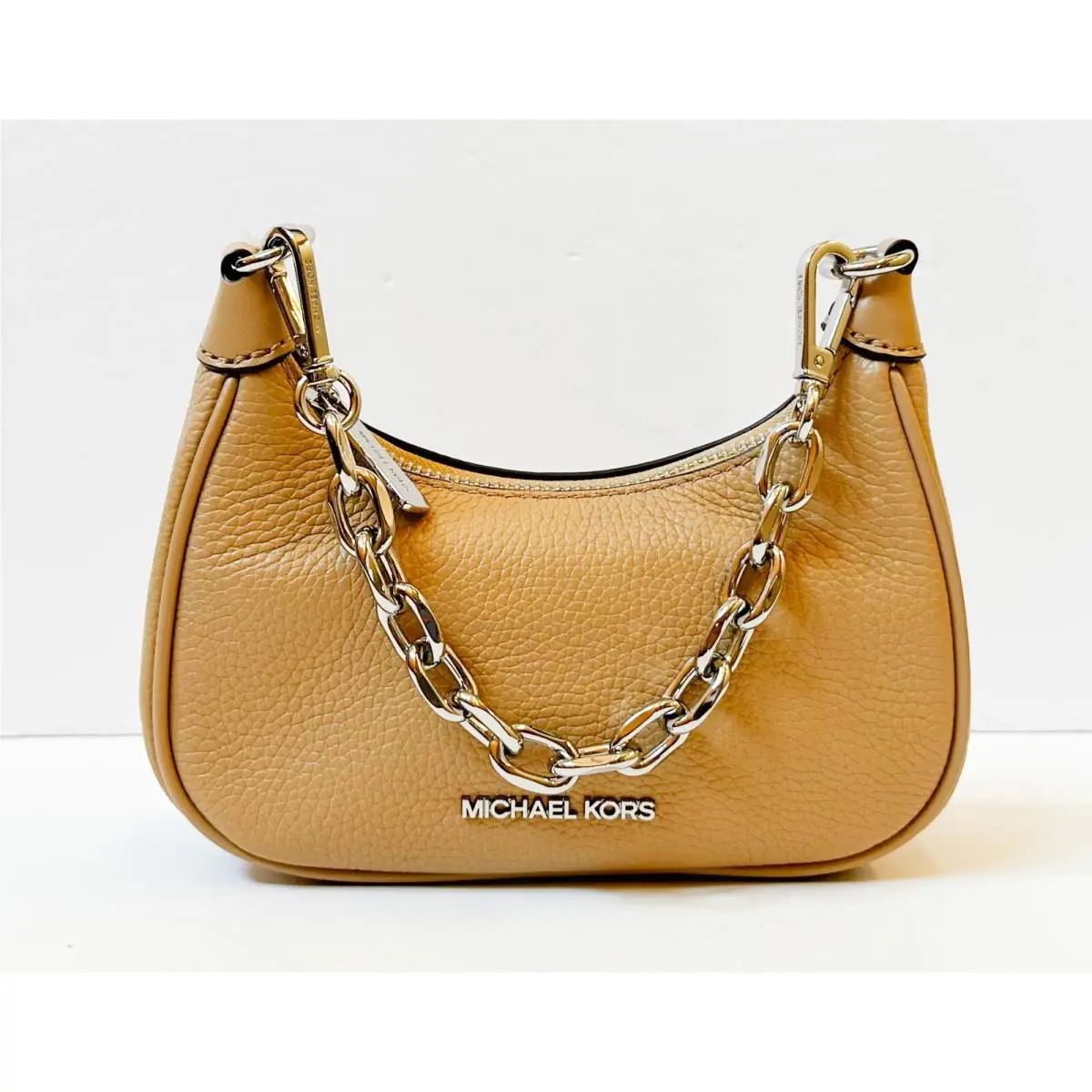 Cora Mini Pouchette Convertible Shoulder Chain Crossbody Bag CAMEL by Michael Kors