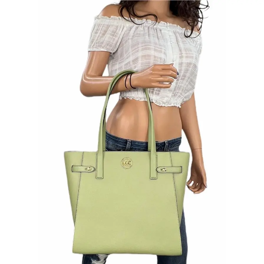 Carmen Large North South Shoulder Tote Bag Purse LIGHT SAGE by Michael Kors