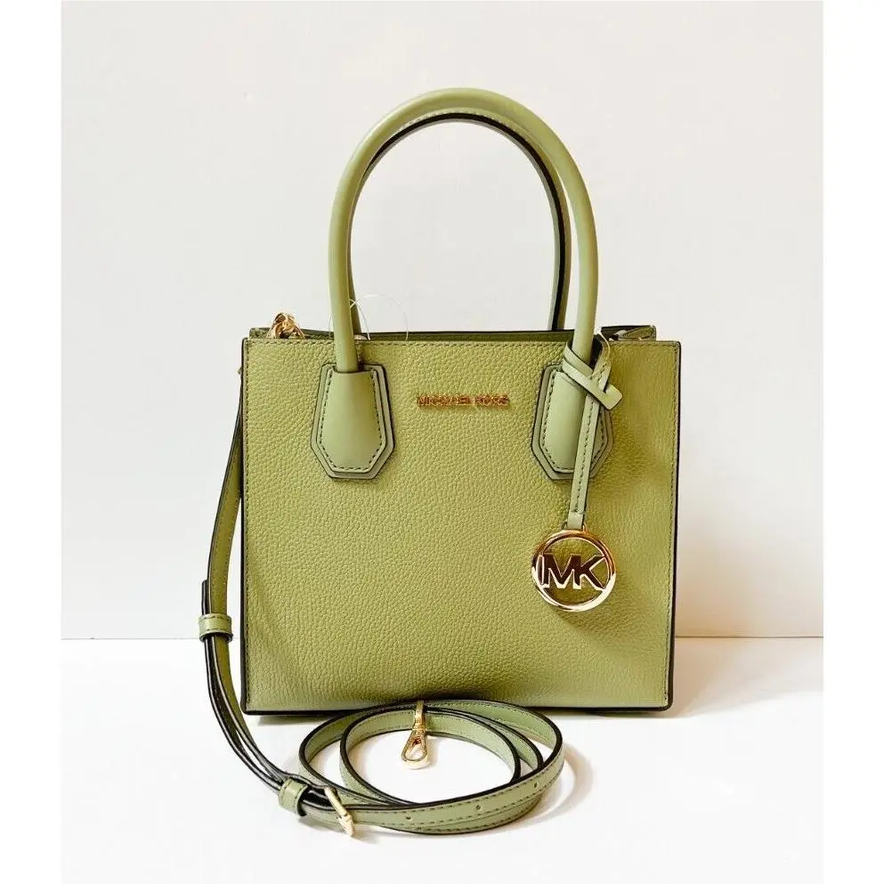 Mercer Medium Satchel Shoulder Messenger Crossbody Bag Light Sage by Michael Kors