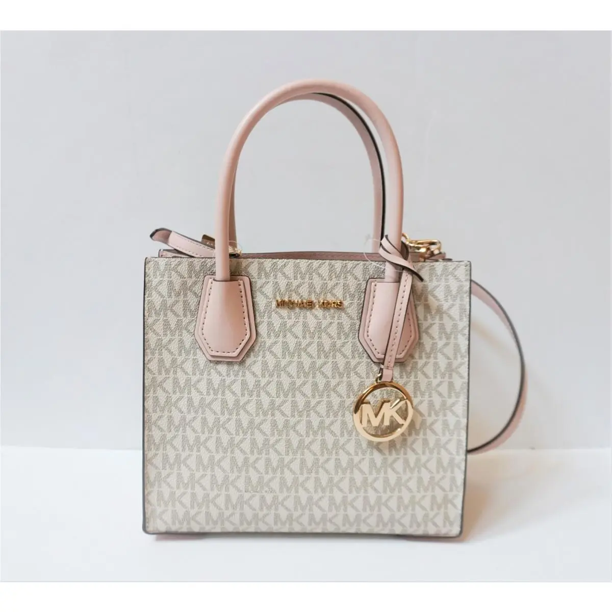 Mercer Medium Satchel Shoulder Messenger Crossbody Bag MK Vanilla Pink by Michael Kors