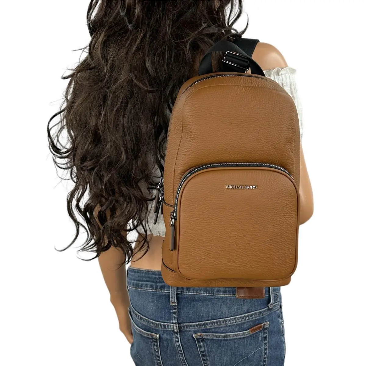 Cooper Commuter Sling Pack Backpack Luggage/Black Pebbled Leather by Michael Kors