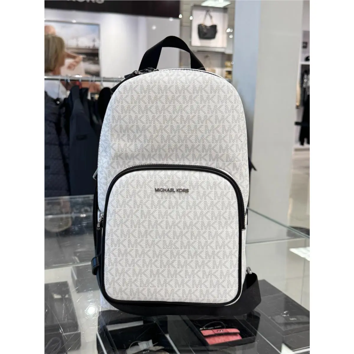 Cooper Commuter Sling Pack Backpack MK BRIGHT WHITE/BLACK by Michael Kors