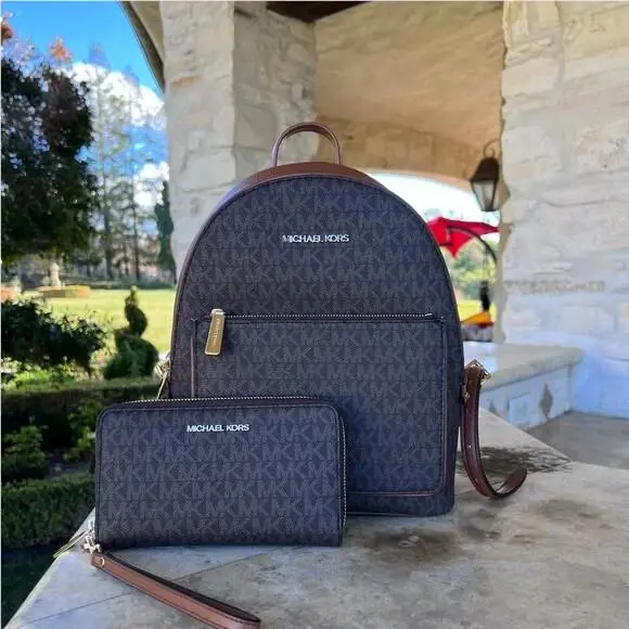 Adina Signature Backpack MK Leather Pvc Logo/wallet Option backpack+Wallet by Michael Kors