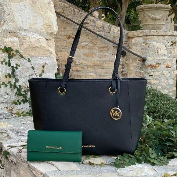 Walsh Medium Leather Carryall Tote Bag Black Various Options by Michael Kors