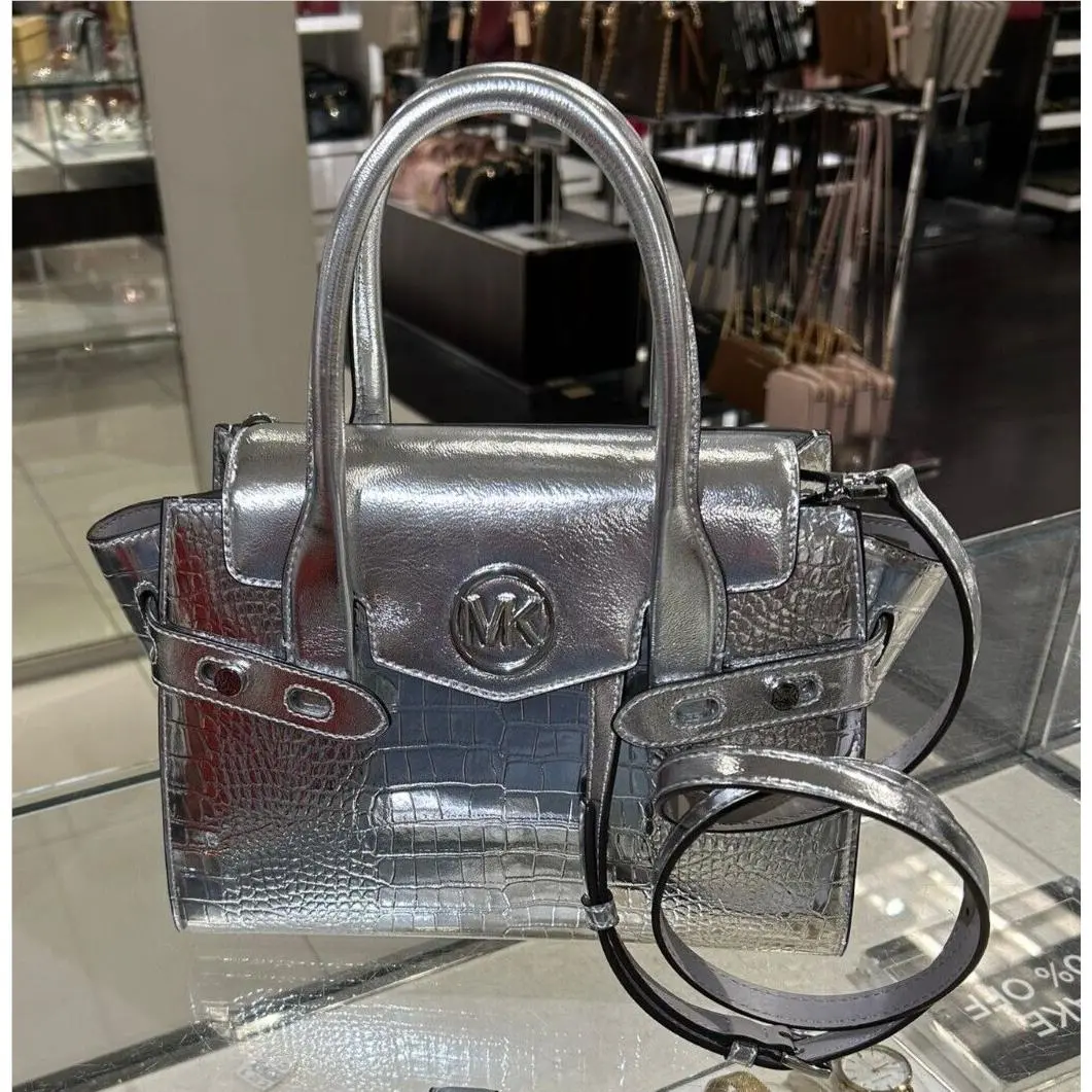 Women Medium Satchel Handbag Crossbody Purse Messenger Shoulder MK SILVER by Michael Kors