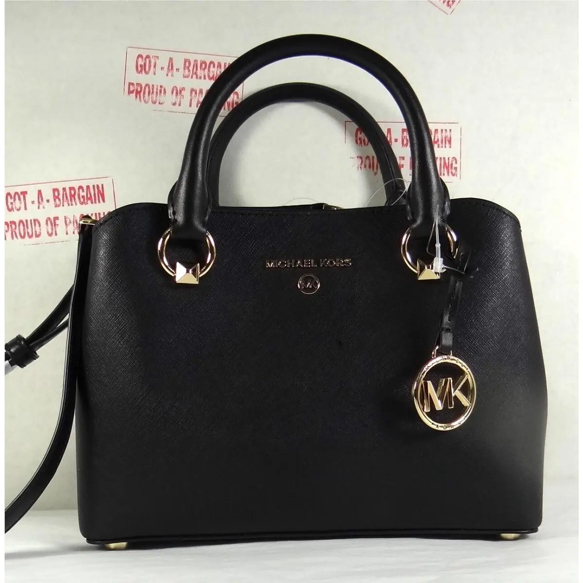 Michael Kors Edith Leather MK Logo Small Satchel Messenger Crossbody Bag