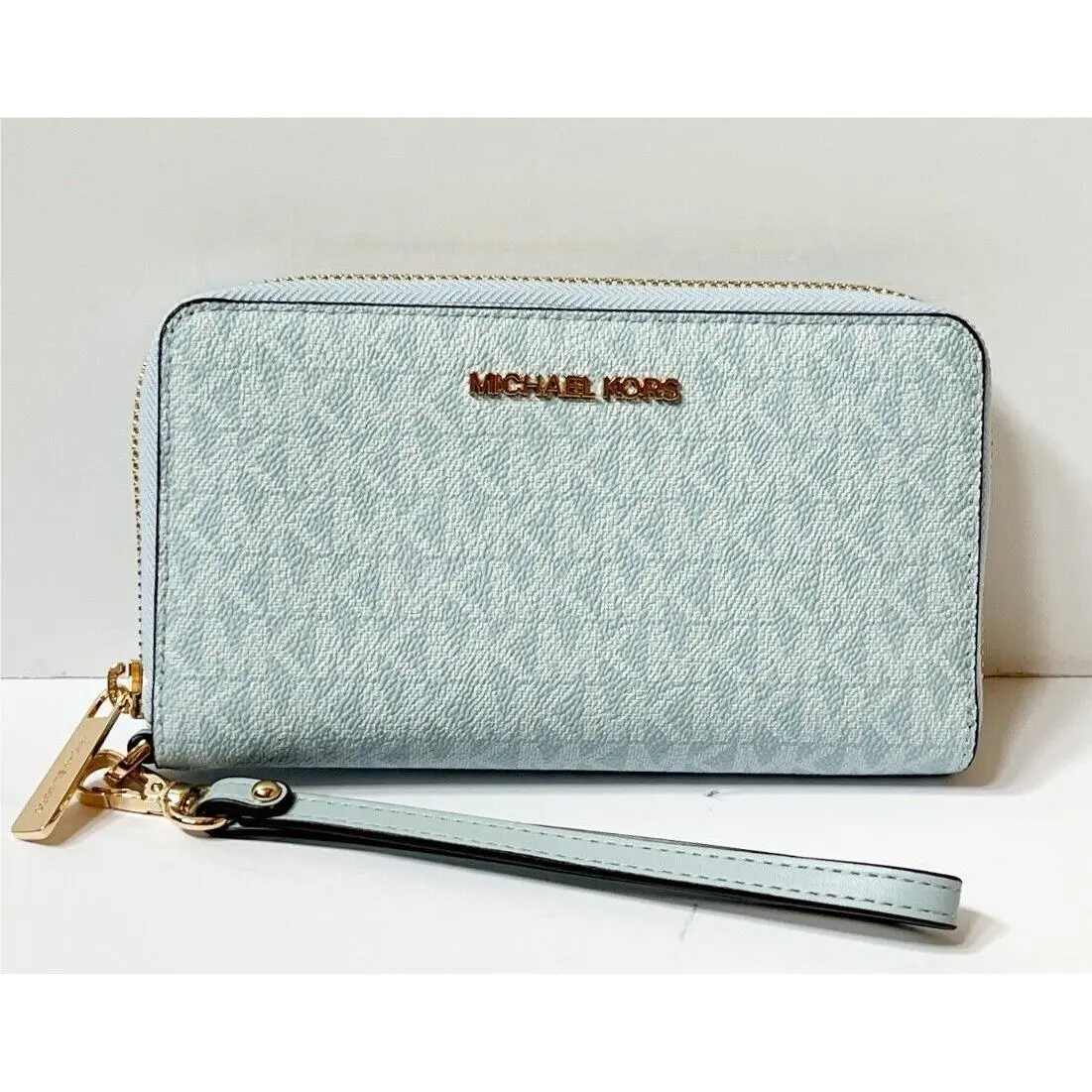 Jet Set Travel Multifunction Flat Large Phone Case Wallet MK PALE OCEAN by Michael Kors