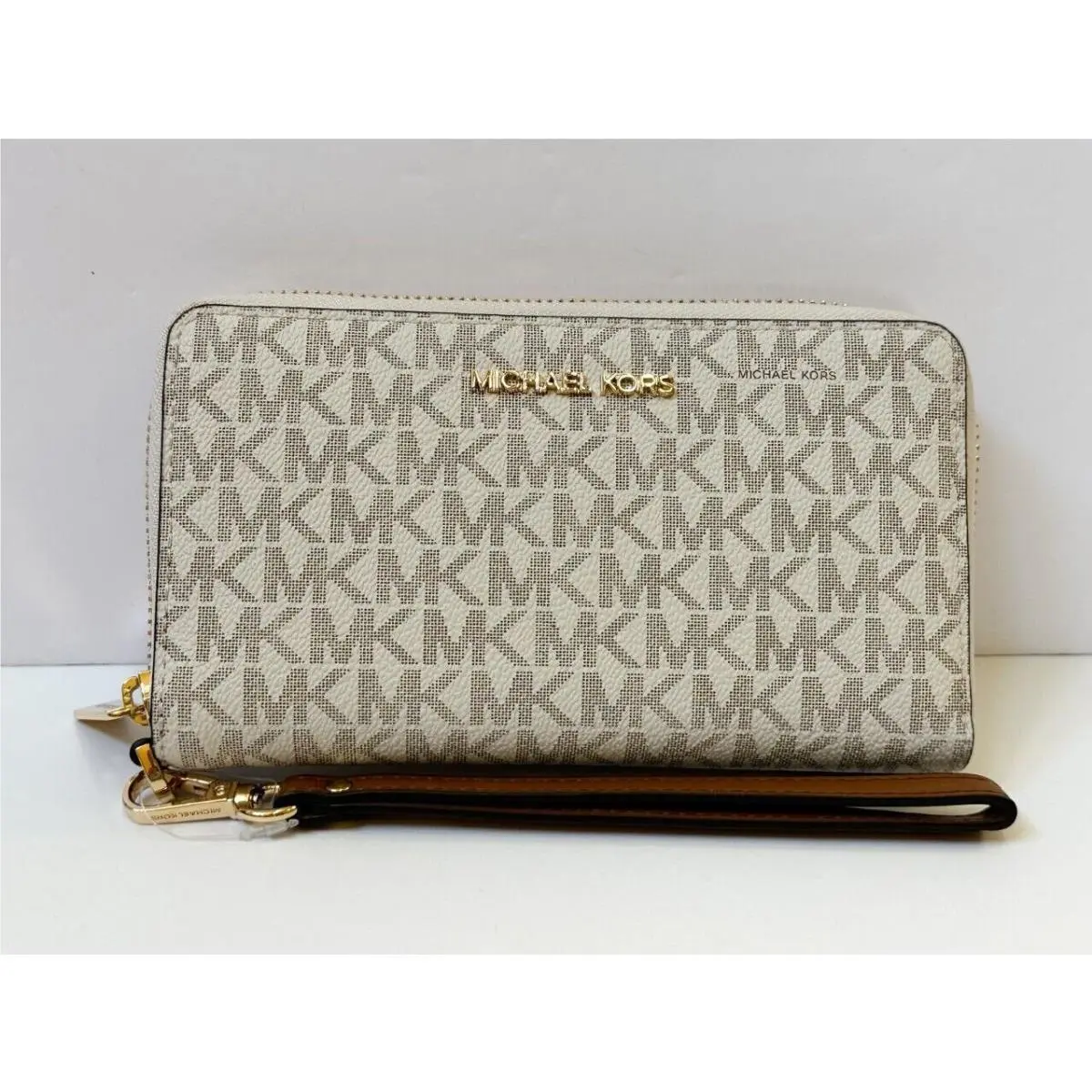 Jet Set Travel Multifunction Flat Large Phone Case Wallet MK VANILLA by Michael Kors