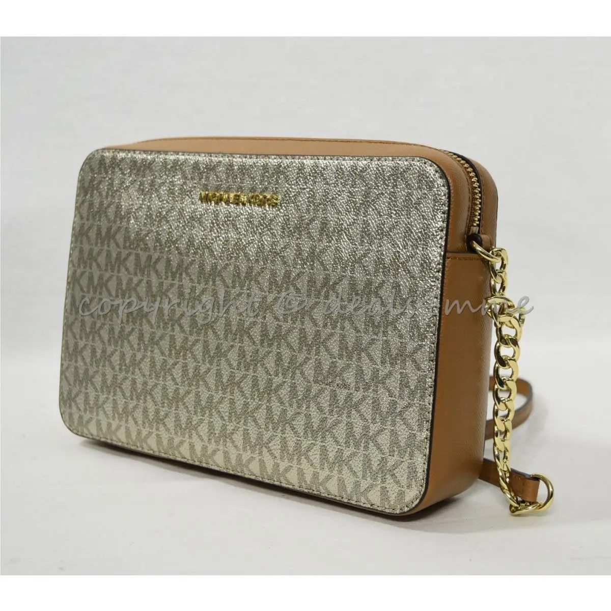 Michael Kors Large East West Crossbody/shoulder Bag Black/soft Pink/acorn