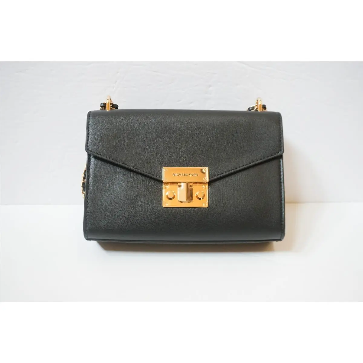 Rose Medium Flap Chain Shoulder Crossbody Bag BLACK by Michael Kors
