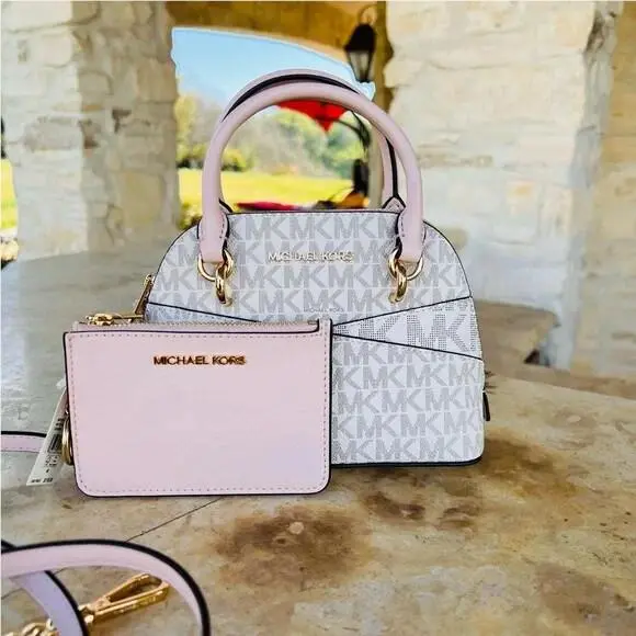 Michael Kors Jet Set Travel XS Dome Satchel Crossbody Leather Signature