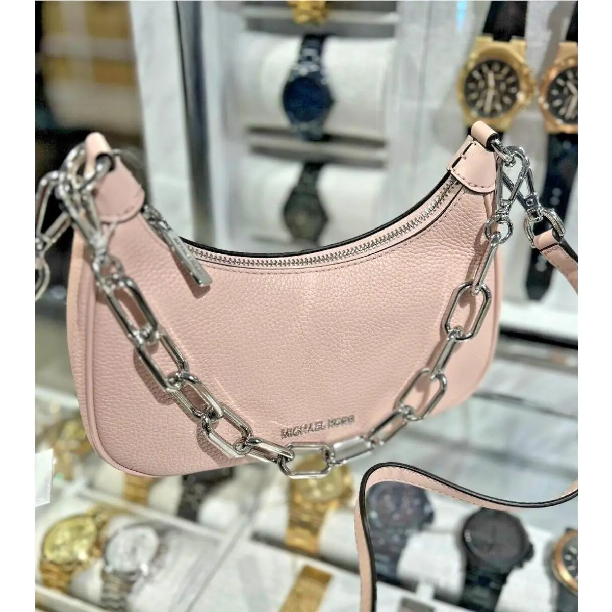 Cora Medium Pvc or Leather Shoulder Crossbody Bag Handbag Purse MK POWDER BLUSH by Michael Kors