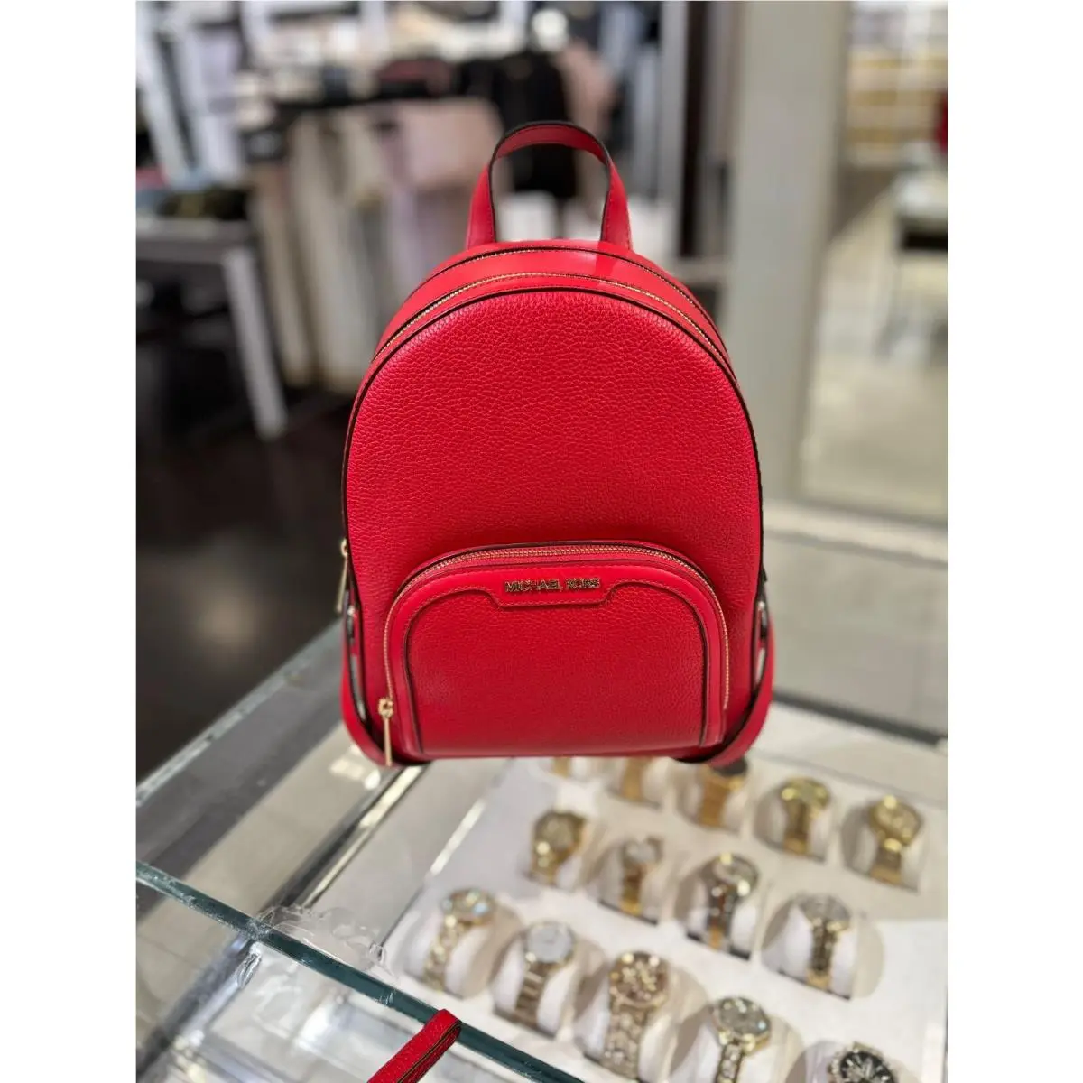 Women Girls Medium School Travel Shoulder Backpack Bag Satchel -var BRIGHT RED by Michael Kors