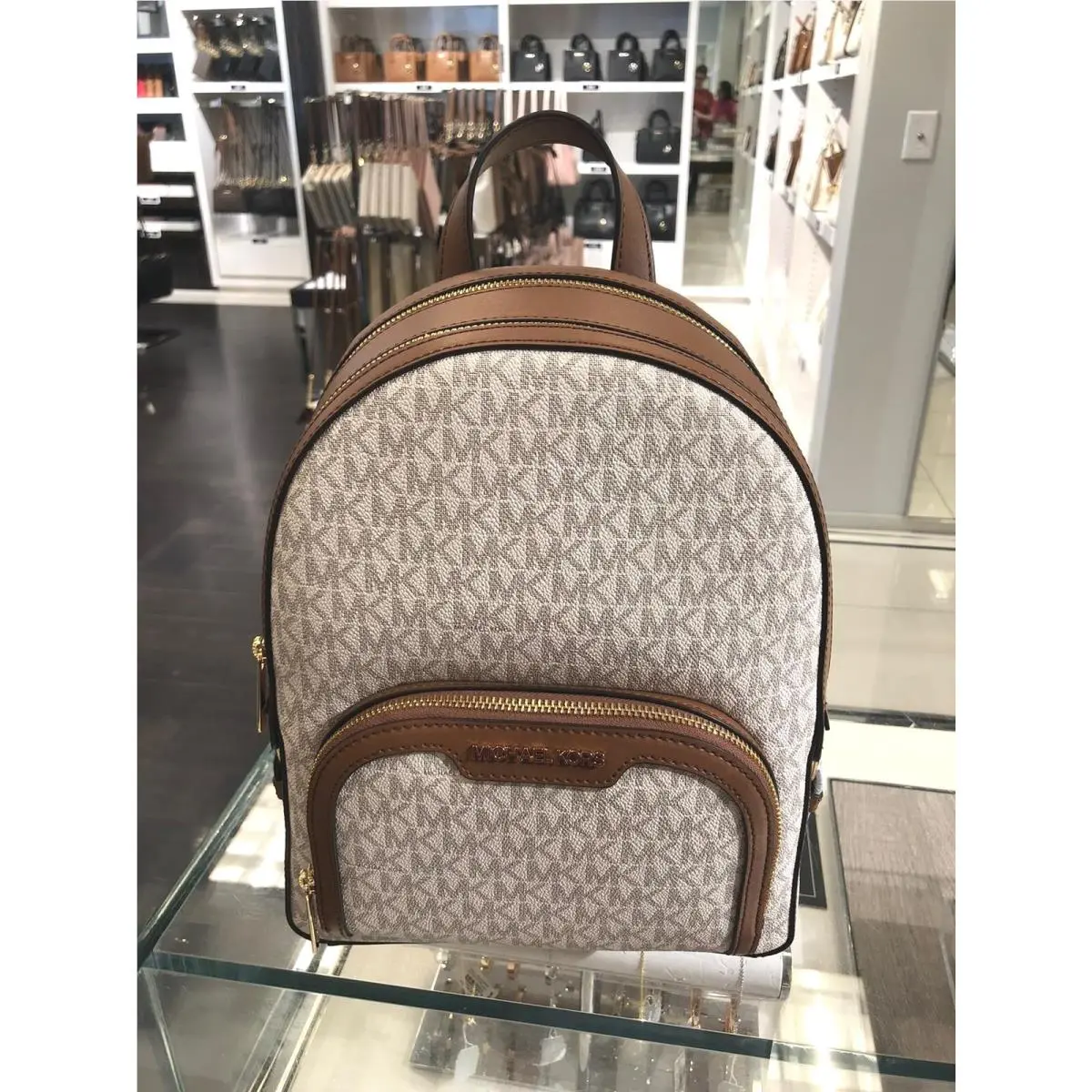 Women Girls Medium School Travel Shoulder Backpack Bag Satchel -var VANILLA by Michael Kors