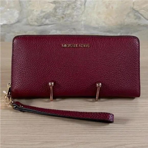 Hamilton Medium Satchel Leather Bag Dark Cherry/wallet Option Wallet by Michael Kors