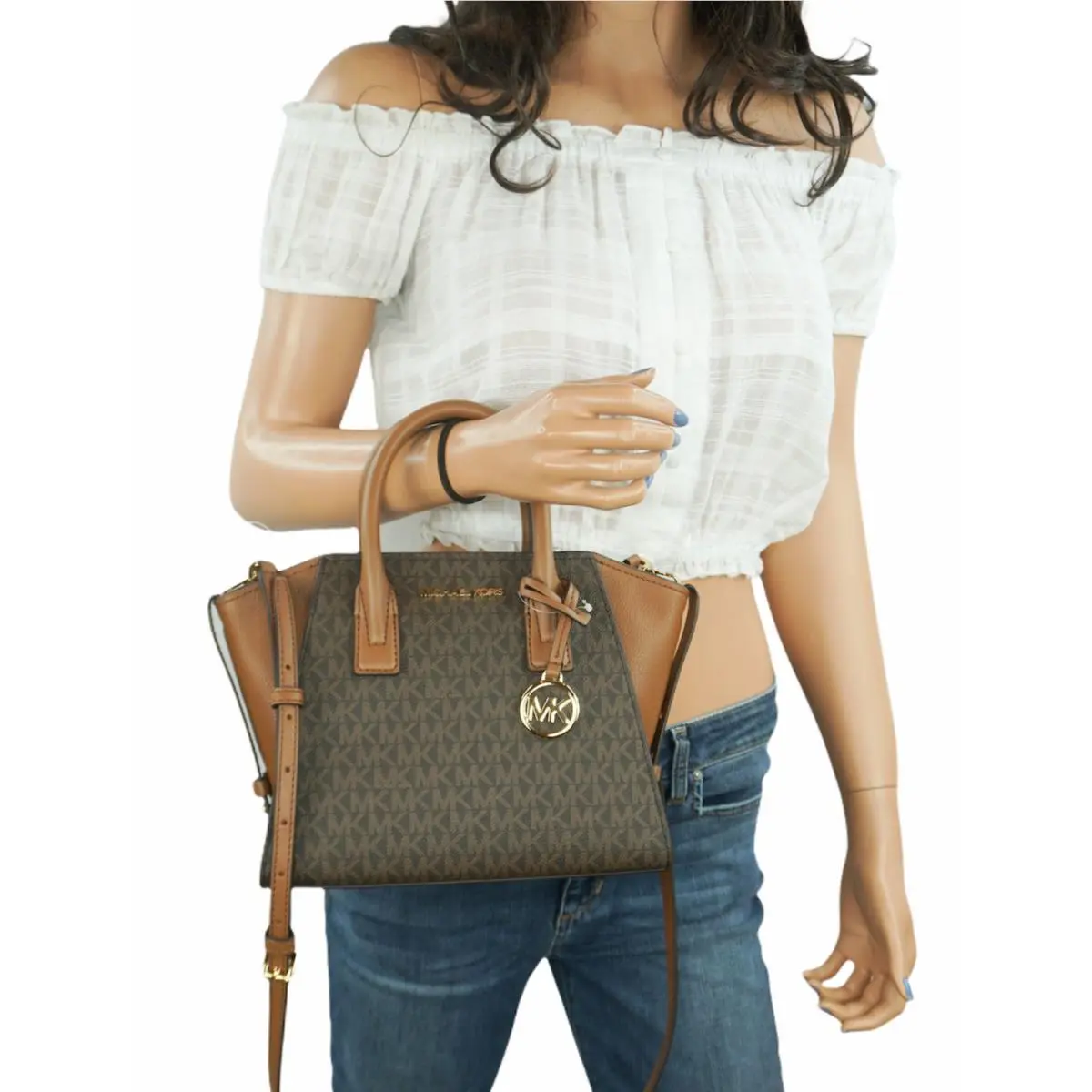 Michael Kors Avril Small Top Zip Satchel Shoulder Crossbody Bag