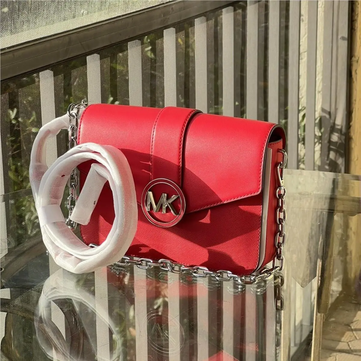 Women Carmen Shoulder Bag Handag Satchel Purse Messenger Crossbody BRIGHT RED by Michael Kors