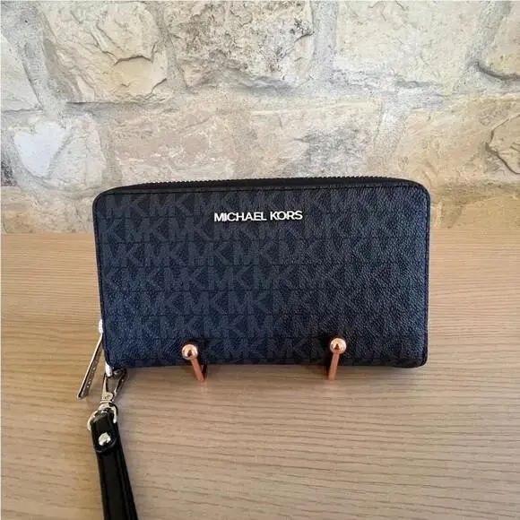 Gilly Large Drawstring Tote Shoulder Bag MK Black/wallet Options Wallet by Michael Kors