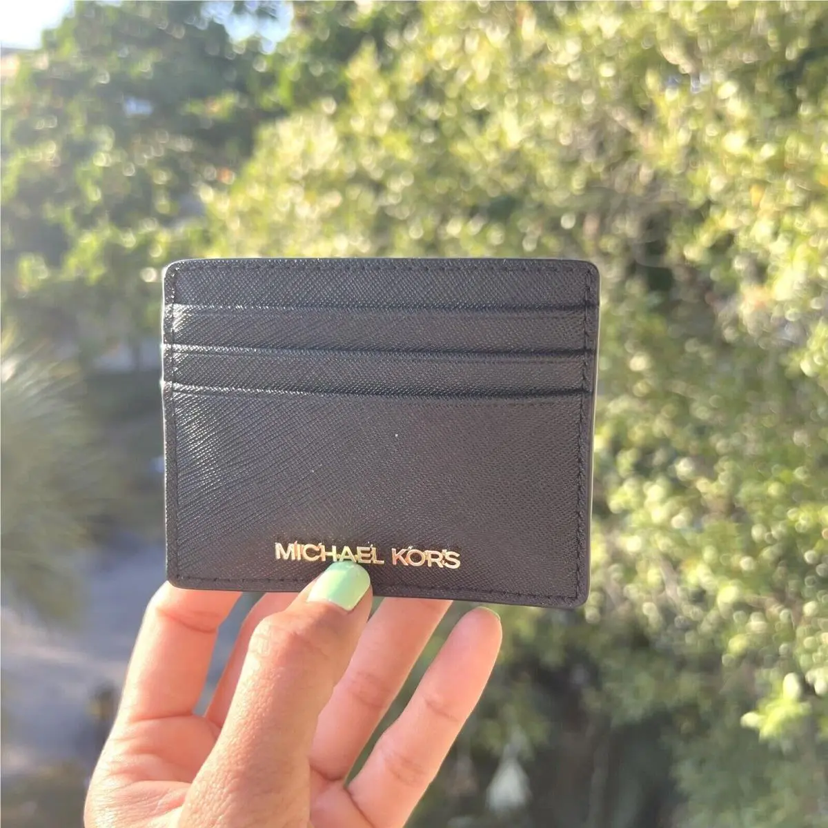 Michael Kors Women Lady Leather or Pvc Credit Card id Holder Wallet Brown Black