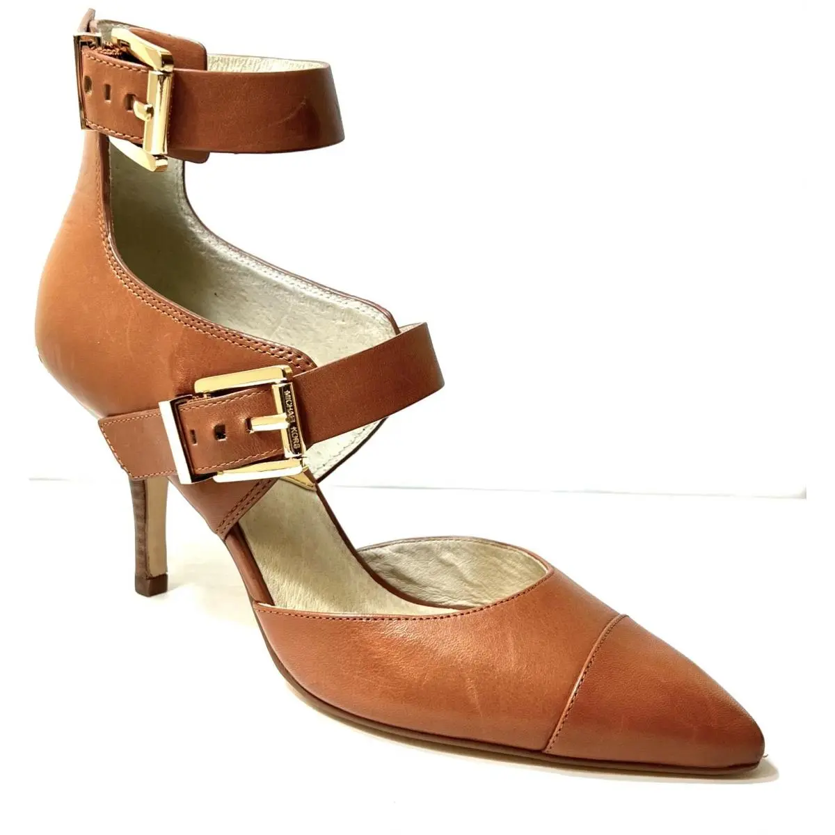 Kors Woman`s Adriana Mid Ankle-strap Sandal Luggage Size:7 M by Michael Kors