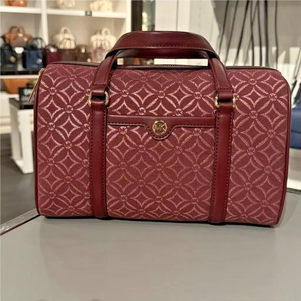 Ladies Medium Duffle Satchel Handbag Crossbody Shoulder Bag Purse OXBLOOD MULTI by Michael Kors