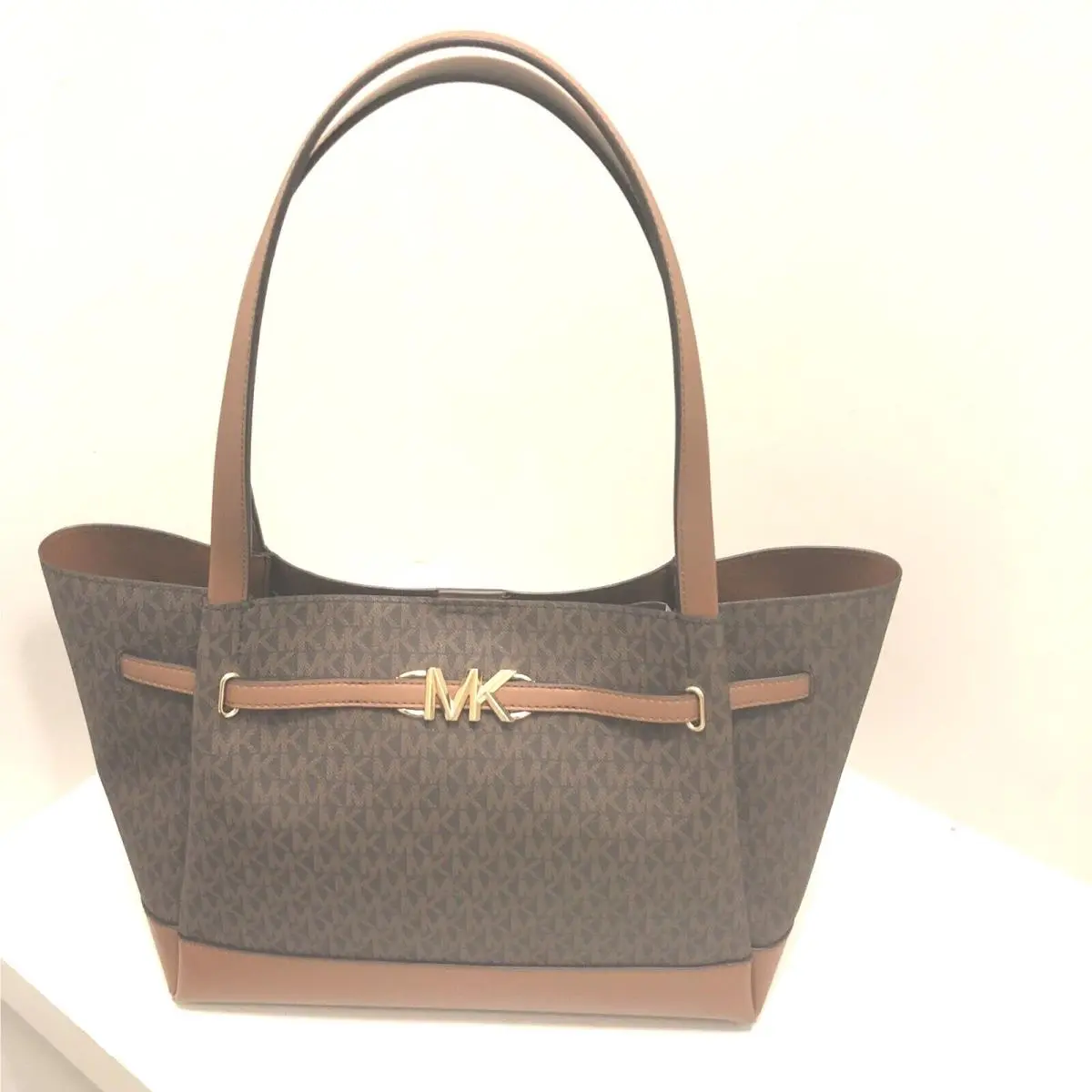 Reed Large Leather or Pvc Tote Shopper Shoulder Handbag Bag BROWN MK by Michael Kors