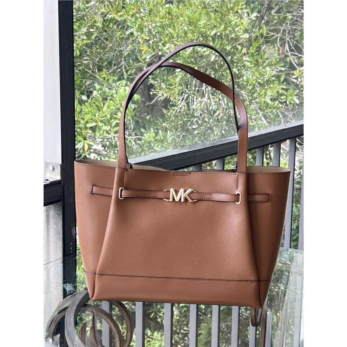 Reed Large Leather or Pvc Tote Shopper Shoulder Handbag Bag LUGGAGE by Michael Kors