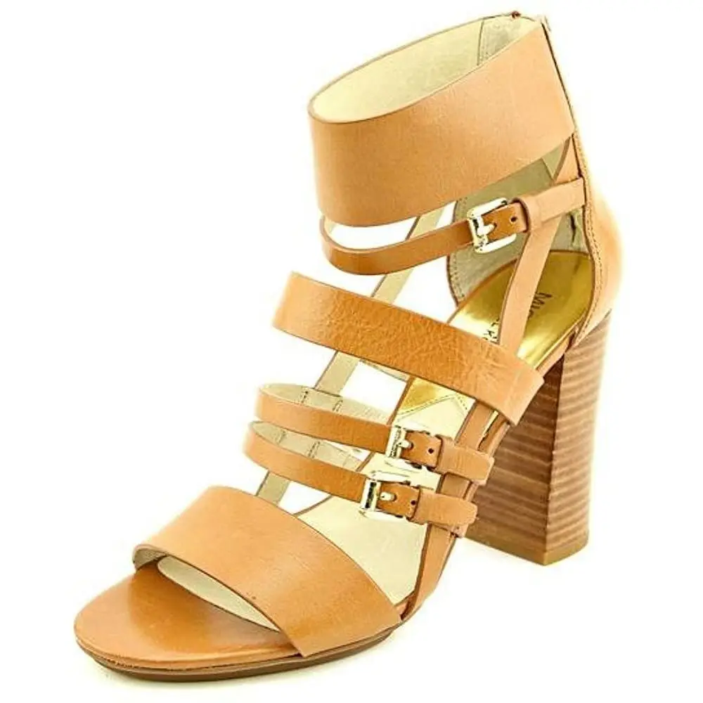 Woman`s Winston Leather Sandals Luggage LUGGAGE by Michael Kors
