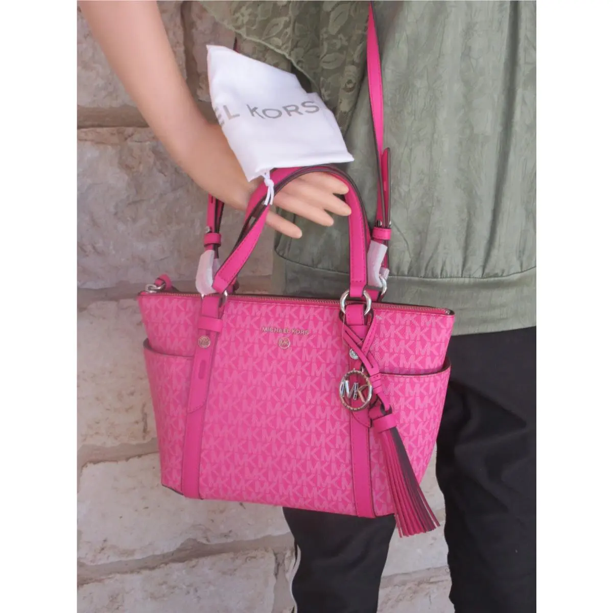 Sullivan Signature Logo X-body/tote/handbag Bag or Bag Wallet Set Bright Pink Cerise Sullivan Convertible Purse by Michael Kors