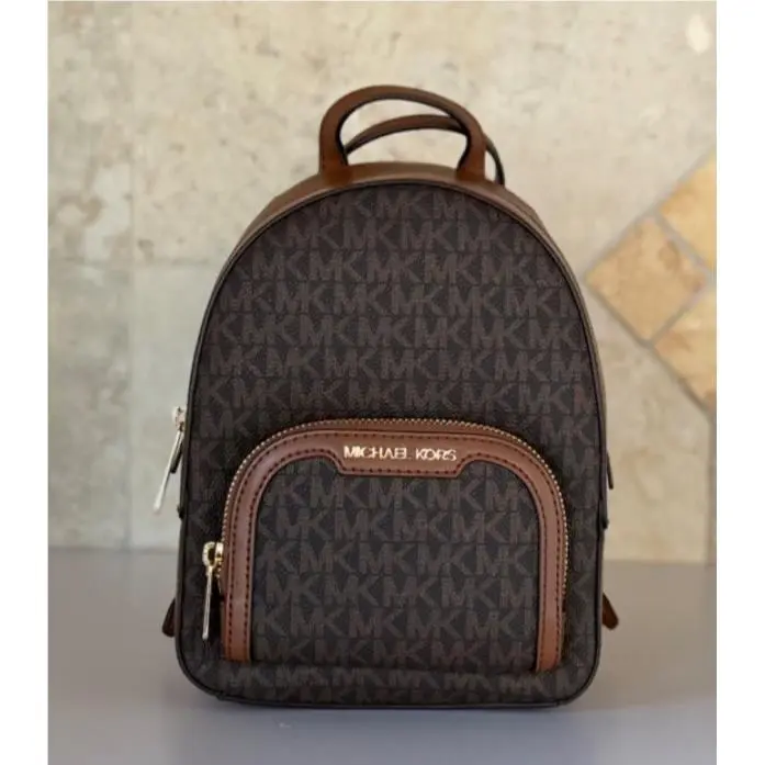 Jaycee XS Mini Convertible Zip Pocket Backpack MK Brown by Michael Kors