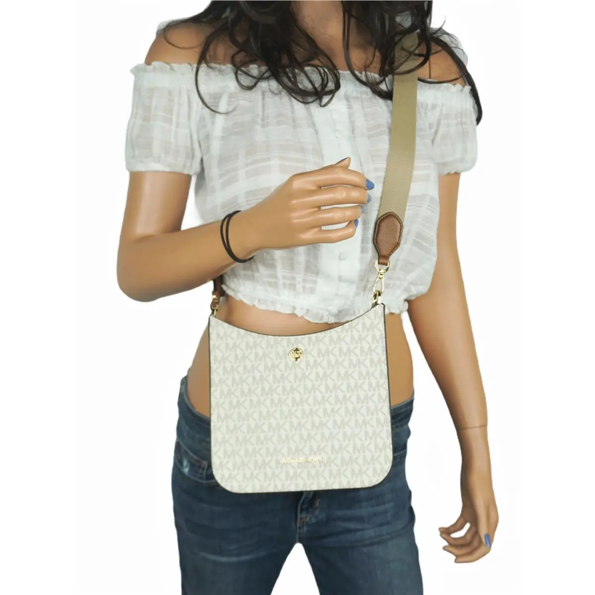 Briley Small Messenger Crossbody Bag Handbag MK VANILLA by Michael Kors