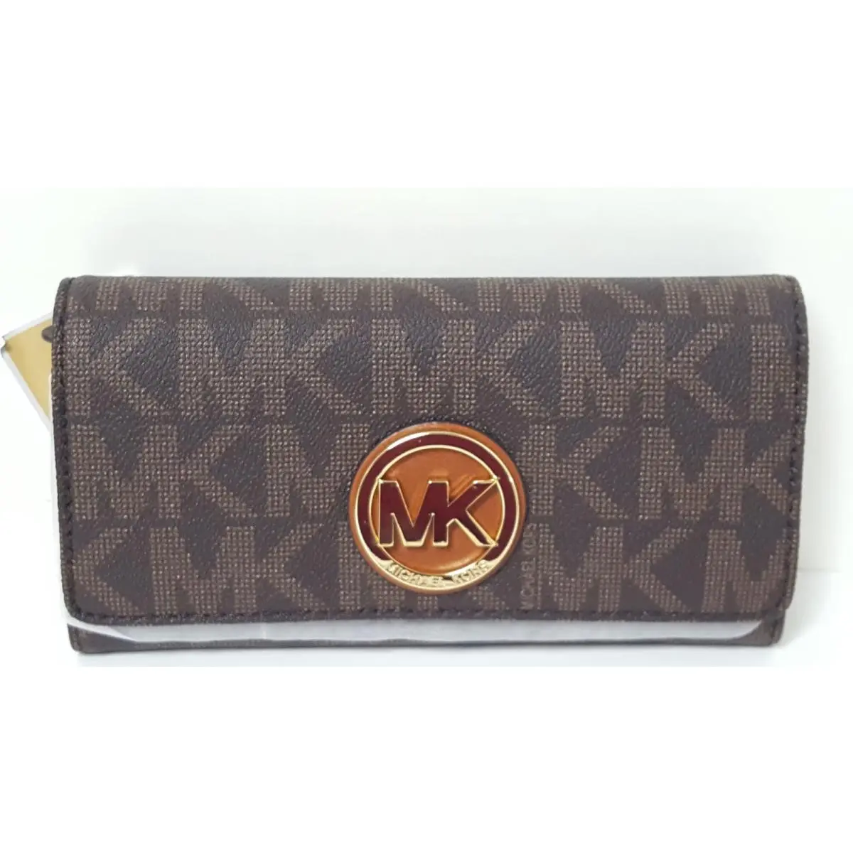Fulton Carryall Leather Black Brown White Tan Pvc Brown Wallet Brown Signature PVC by Michael Kors