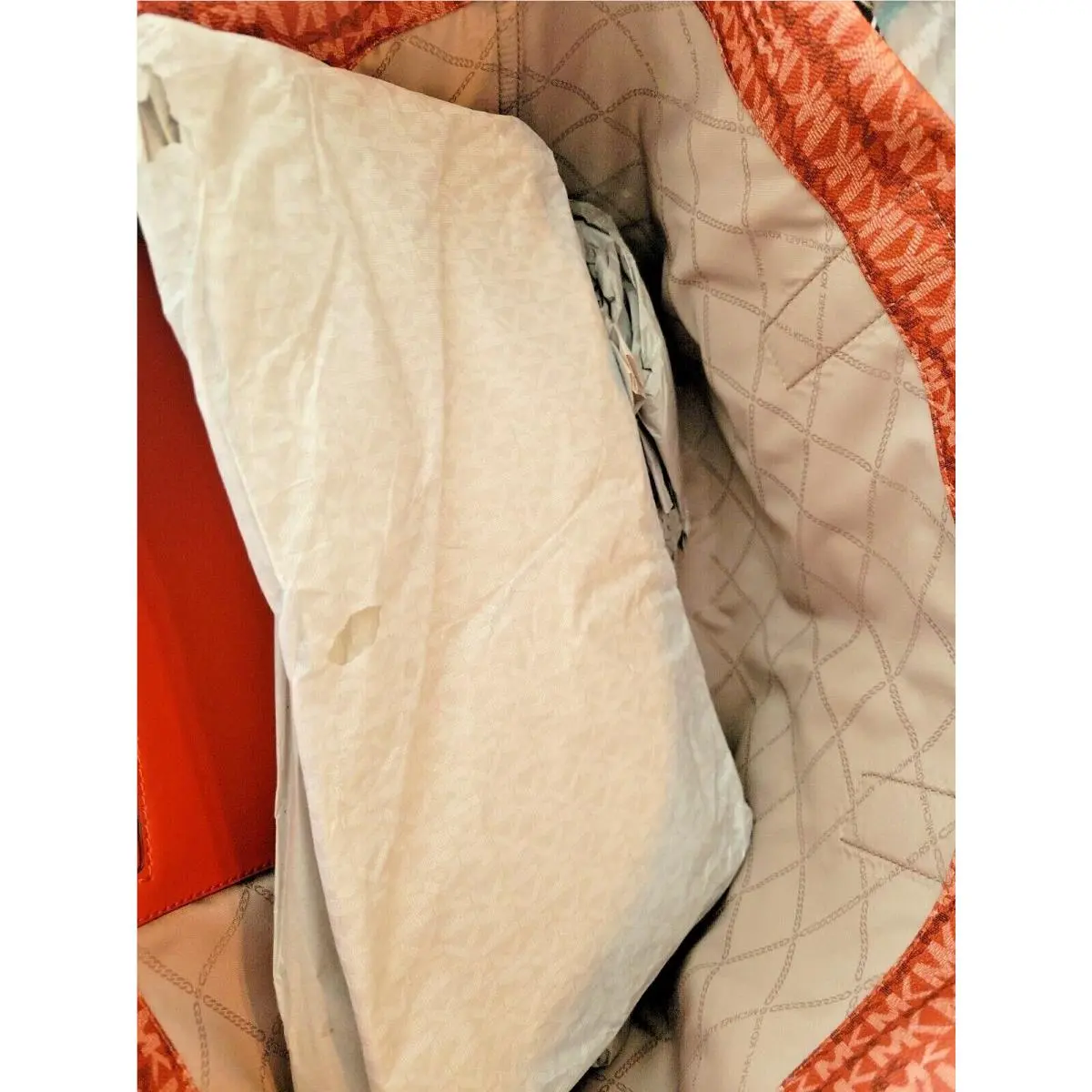 Michael Kors  bag  - Michael the - Michael the - Deep Orange, Handle/Strap: Yellow, Lining: Beige
