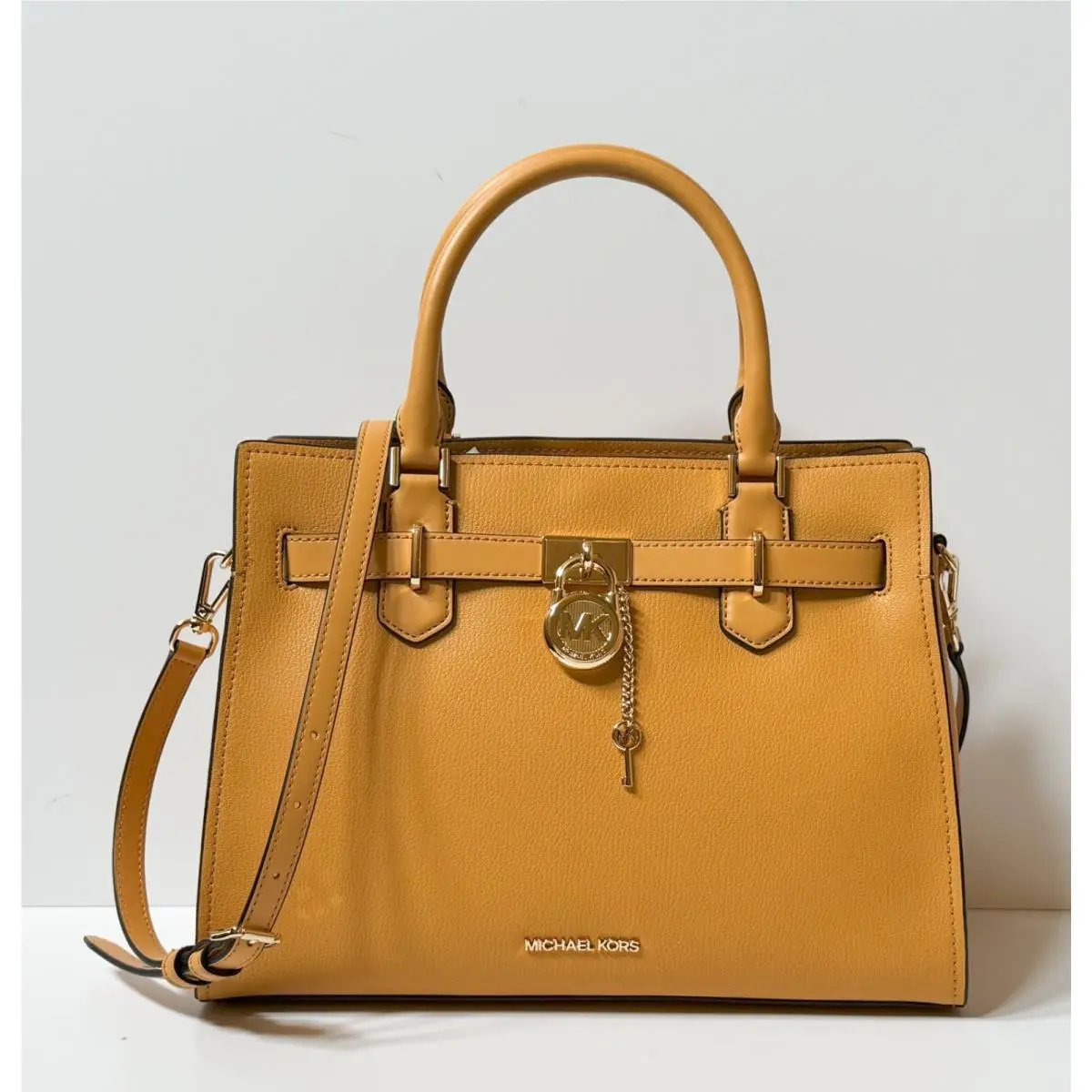 Hamilton Medium Satchel Shoulder Crossbody Bag Yellow(Golden Rod) by Michael Kors